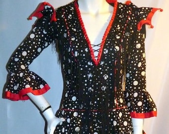 Polka Dot Vintage Büste 34&quot;FLAMENCO Zigeuner Kleid *MOVIE WORN* Cosplay Kostüm