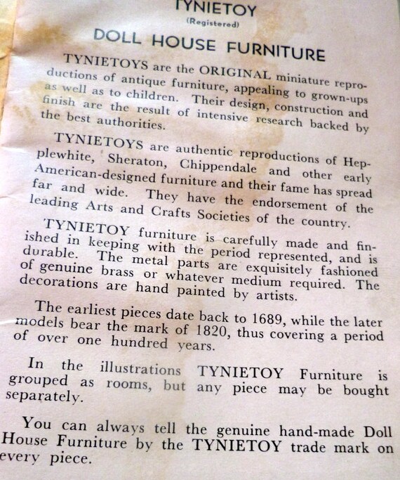 RARE Vintage TYNIETOY HIGHBOY Dresser Dollhouse Miniature
