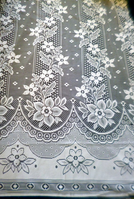 New European Sheer Lace Curtain Fabric 103" Long Adjustable Fabric Width By Yard 