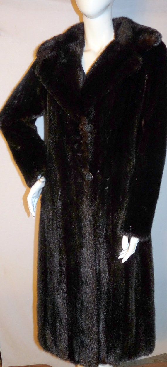 Beautiful Full Length MAHOGANY MINK COAT M-L Fur - image 6