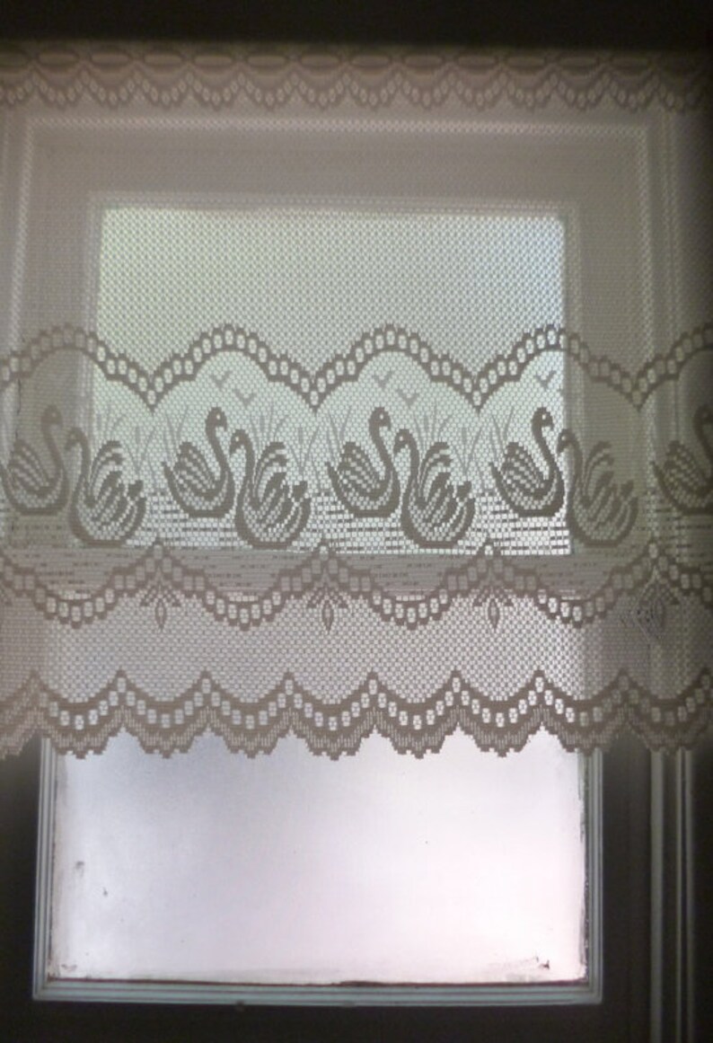 BEAUTIFUL New European SWANS 24 Valance Fabric Lace Cafe Curtain Fabric