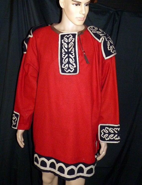 Vintage Men's MEDIEVAL TUNIC  European Wool & Leat