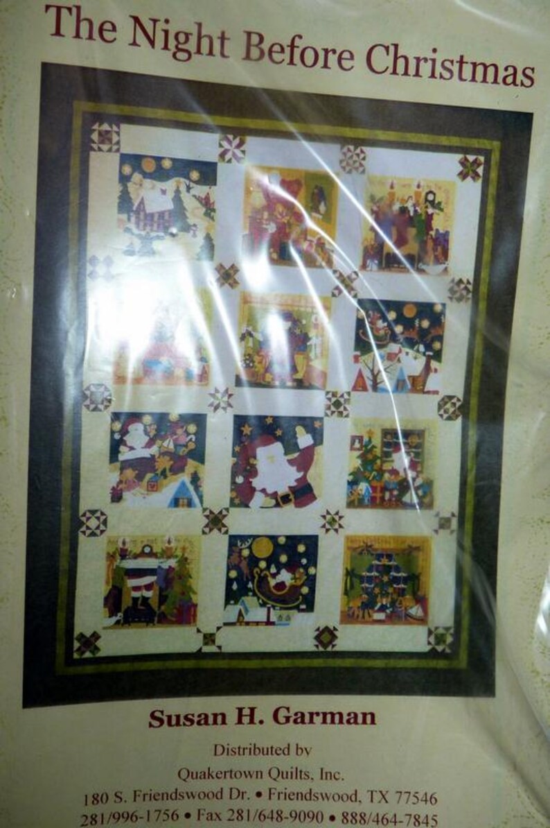 Susan Garman the Night Before Christmas Block Quilt Pattern Kit ONE TO ...