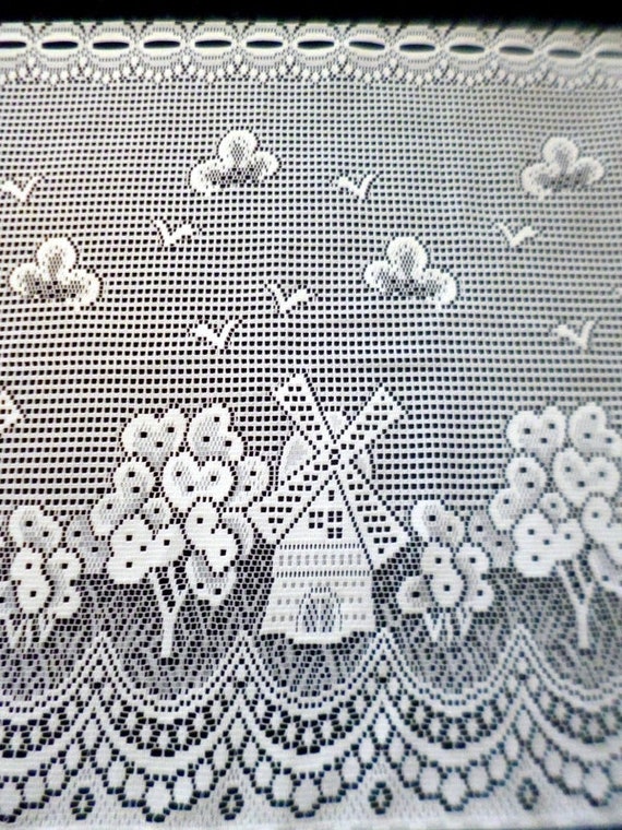 New European FLOWERPOT 24/" Valance Fabric Lace Curtain Fabric By Yard