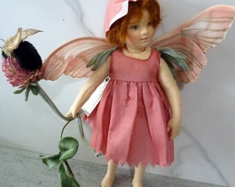 Neu in Box R. John Wright Filzpuppe 21 cm ROTES KLEEBLÜTZE + Biene 44/250 Limited Edition