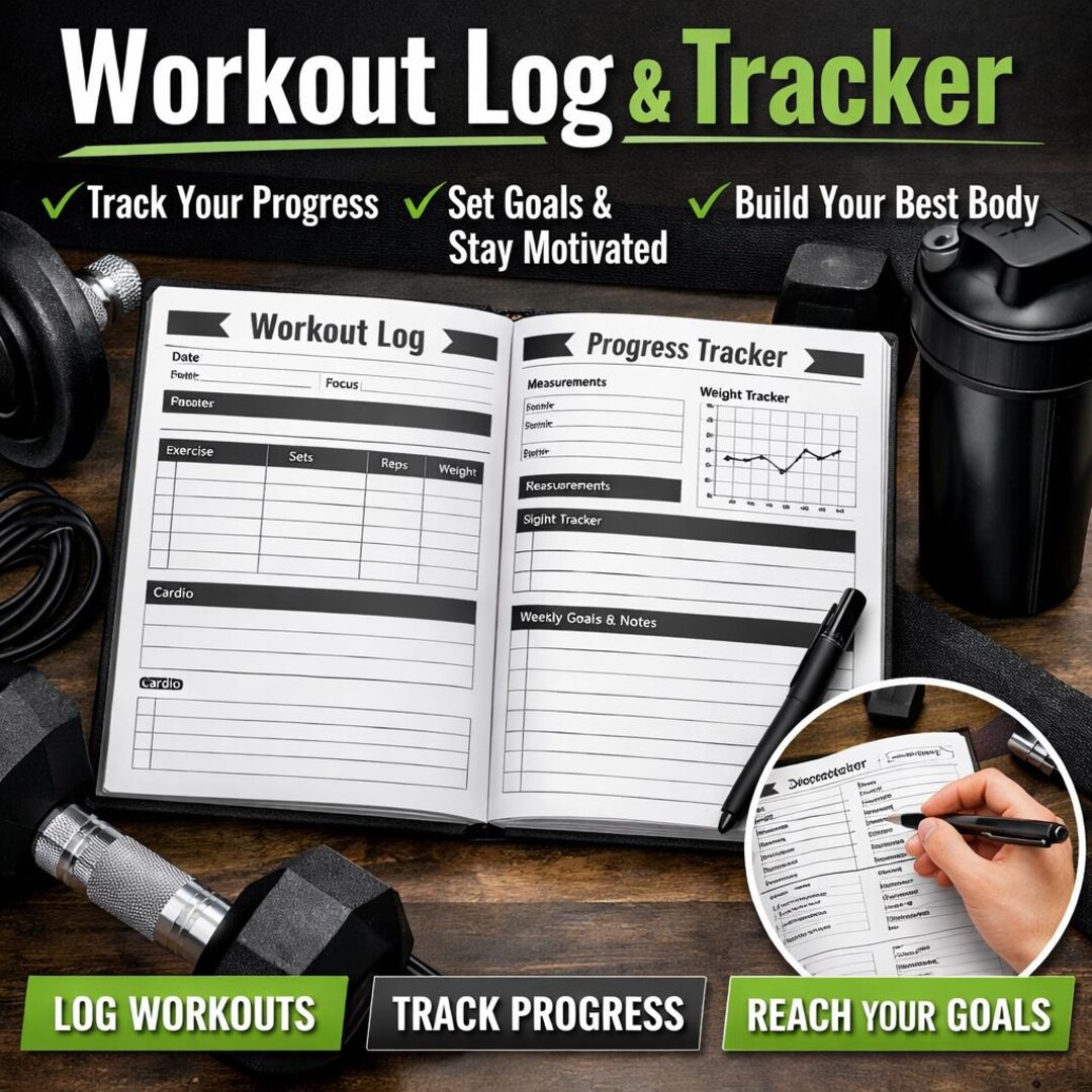 Workout Log and Tracker Printable PDF | 12 Week Gym Planner | Fitness ...