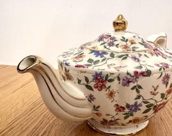 Sadler England Chintz Rose-theepot 2895 Floral Vintage Bone China