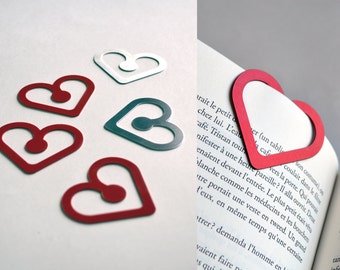 Heart shape aluminum bookmark, paper clip or money clip
