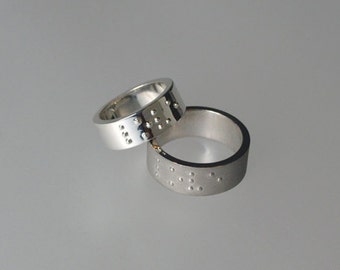 LOVE sterling silver braille ring