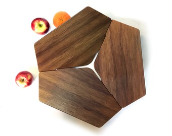 Reversible Walnut, Wood Mid-century Modern  Extra-large FRUIT BOWL