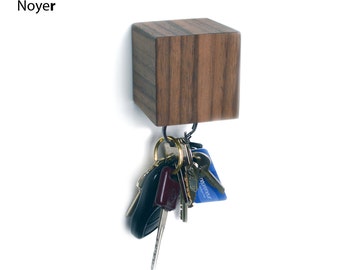 Wood magnetic wall key holder