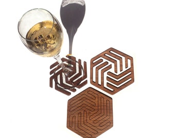 Two-in-one modern wood Coasters