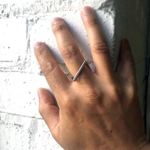 SIlVER SQUARE RING, Modern brushed sterling silver ring for man or woman