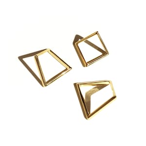 GOLD SQUARE RING, Modern 18K gold plated ring for man or woman