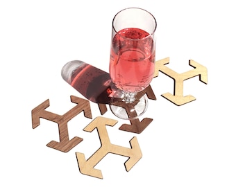TRIA, Reversible Walnut-Birch Coasters