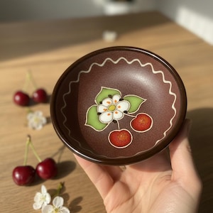 Mini bol en céramique peint à la main, art populaire ukrainien, plat à condiments