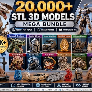 Ultimatives STL-Bundle | 20.000+ druckbare Modelle für FDM & Resin Drucker