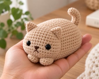 Crumbie the Loaf Cat Crochet Pattern | Beginner Amigurumi PDF (Digital Download)