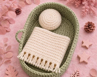 Crochet Baby Bed Pattern PDF | Princess Nursery Decor | Pillow & Blanket Set | Instant Download