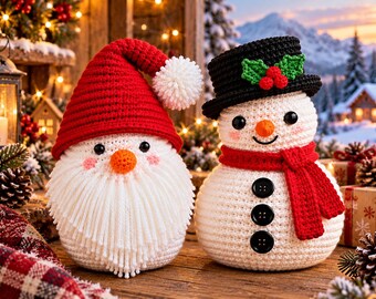 Snowman Crochet Pattern Bundle | Snowman Gnome Crochet Pattern | Christmas Amigurumi PDF | Winter Decor | Beginner Friendly Crochet