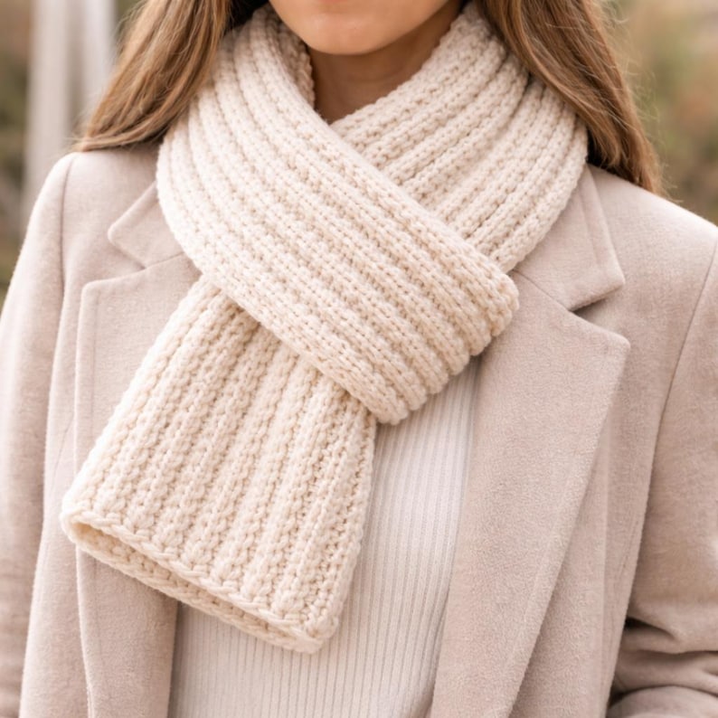Chunky Ribbed Crochet Scarf Pattern | Easy Beginner BLO (PDF) - Etsy