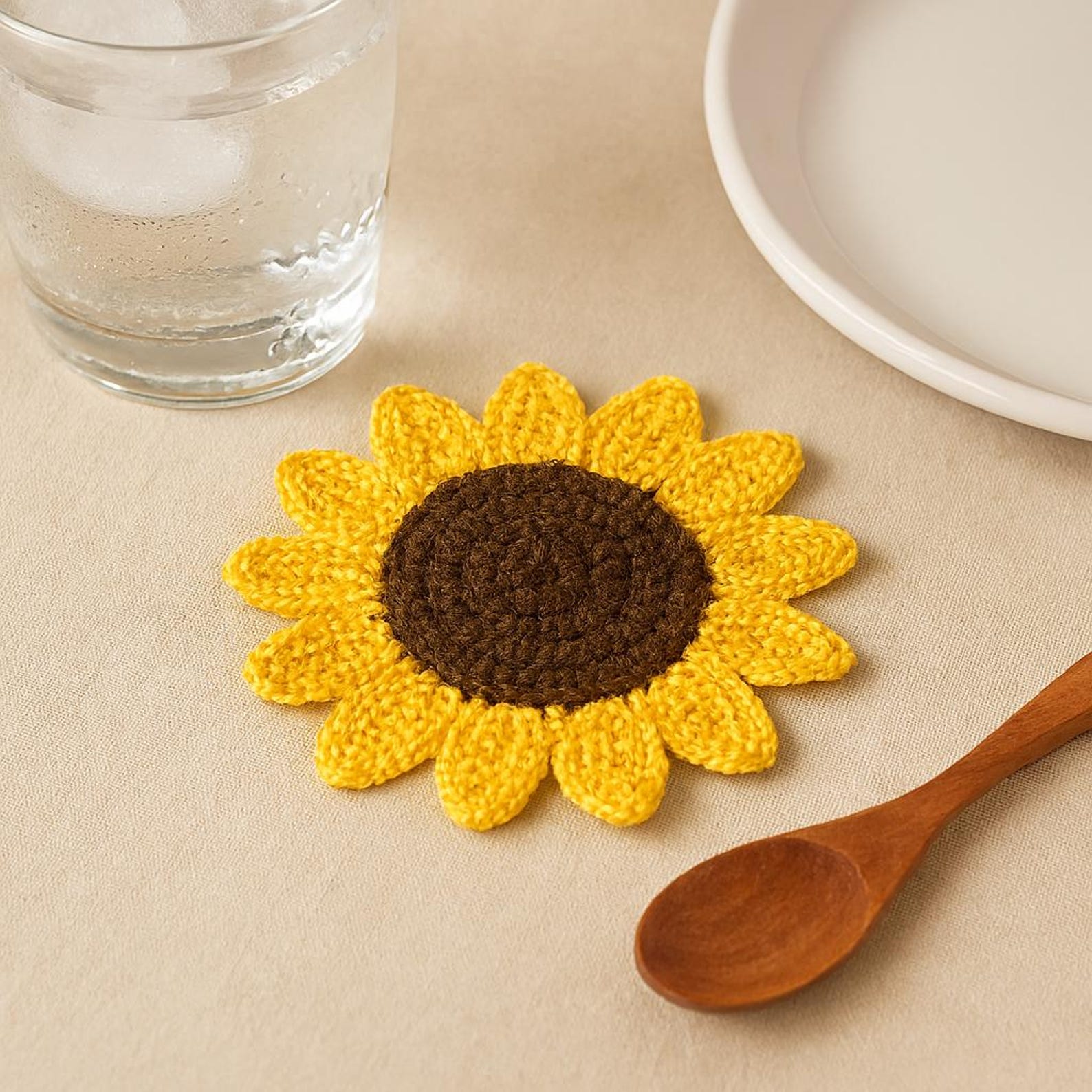 Sunflower Coaster Crochet Pattern | Beginner Friendly (PDF Pattern) - Etsy