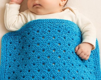 Shell Stitch Blanket Pattern, Baby Afghan PDF with Beginner-Friendly Photo Guide