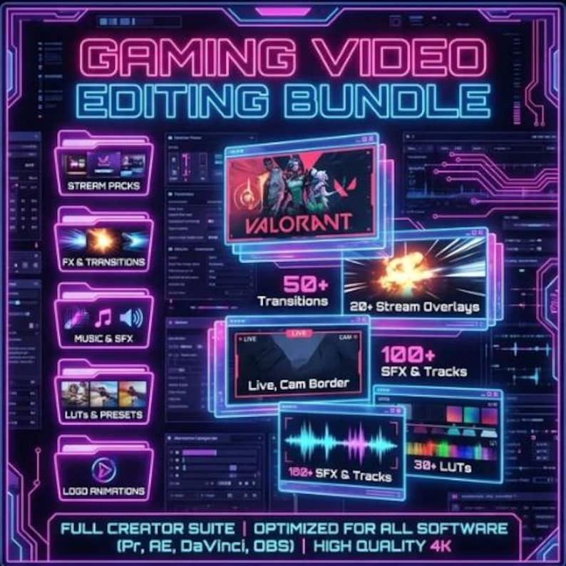 Gaming Video Schnittpaket: SFX, Memes, PNGs, Übergänge (Instant Download) Bild 12