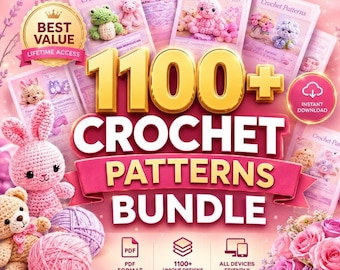 Paquete de más de 1100 patrones de ganchillo: amigurumi, animales, bebés, decoración del hogar (descarga en PDF)