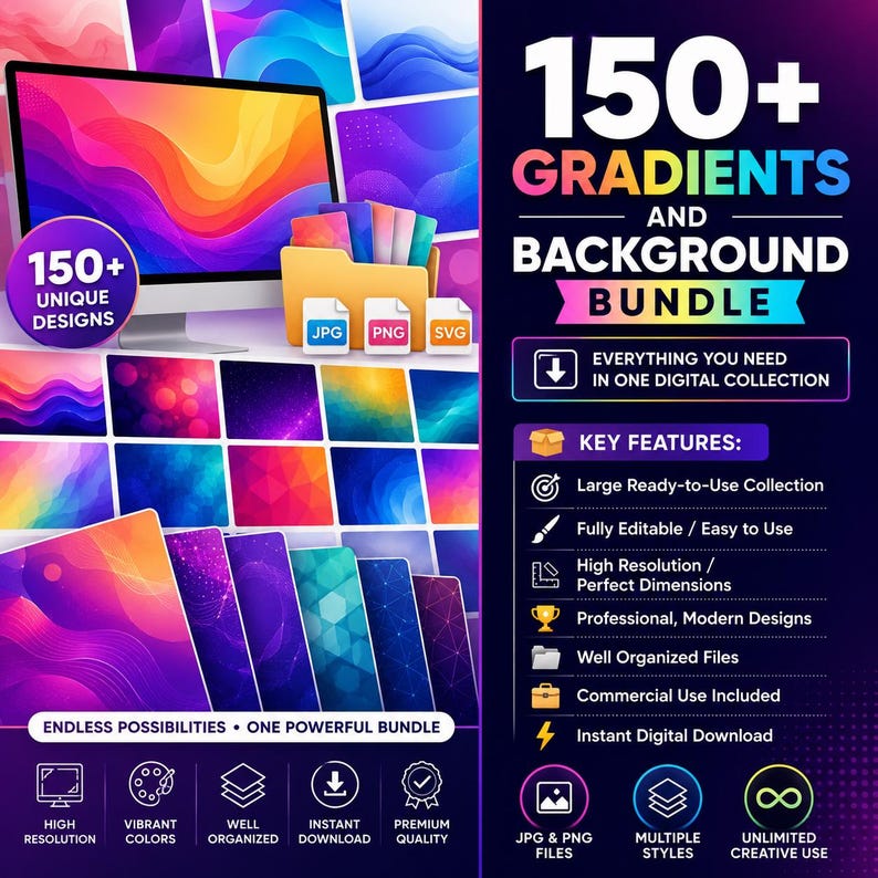 150+ Video Gradients & Backgrounds Bundle Animated Video Assets, Motion ...