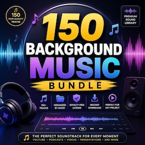 150 Royalty Free Background Music Tracks Bundle (Instant Download)