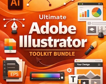 Ultimate Adobe Illustrator Toolkit Bundle Logos, Effects, Gradients & Vector Assets (Digital Download)