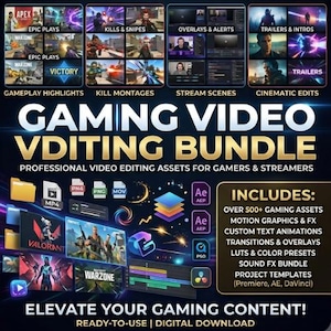 Gaming Video Schnittpaket: SFX, Memes, PNGs, Übergänge (Instant Download) Bild 9