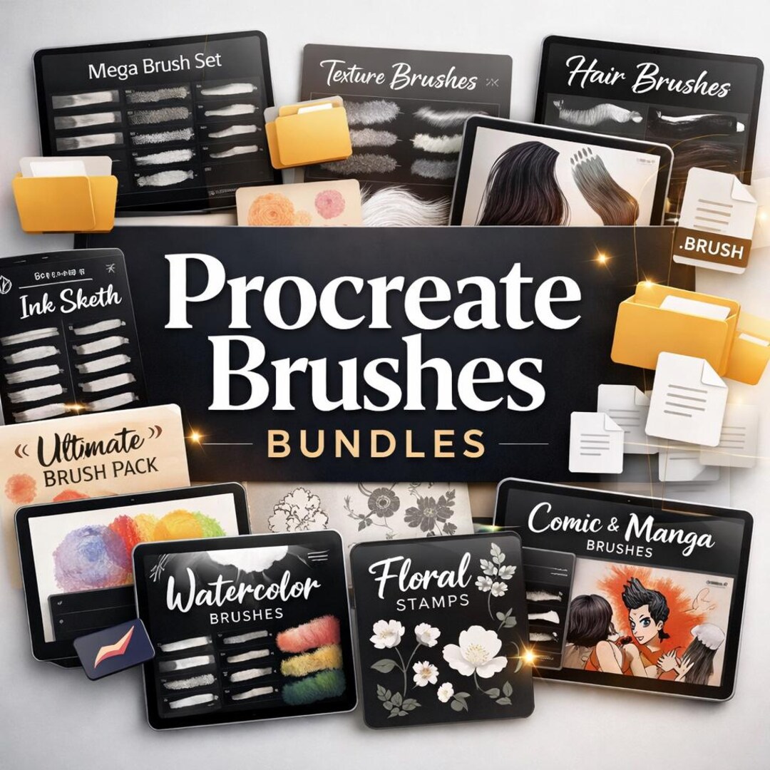 PROCREATE BRUSHES Bundles Ultimate Digital Brush Collection for Artists ...