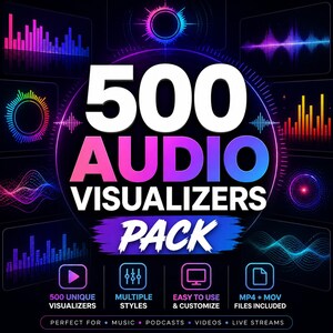 500 Audio Visualizer Templates Pack, After Effects Music Visuals (Instant Download)
