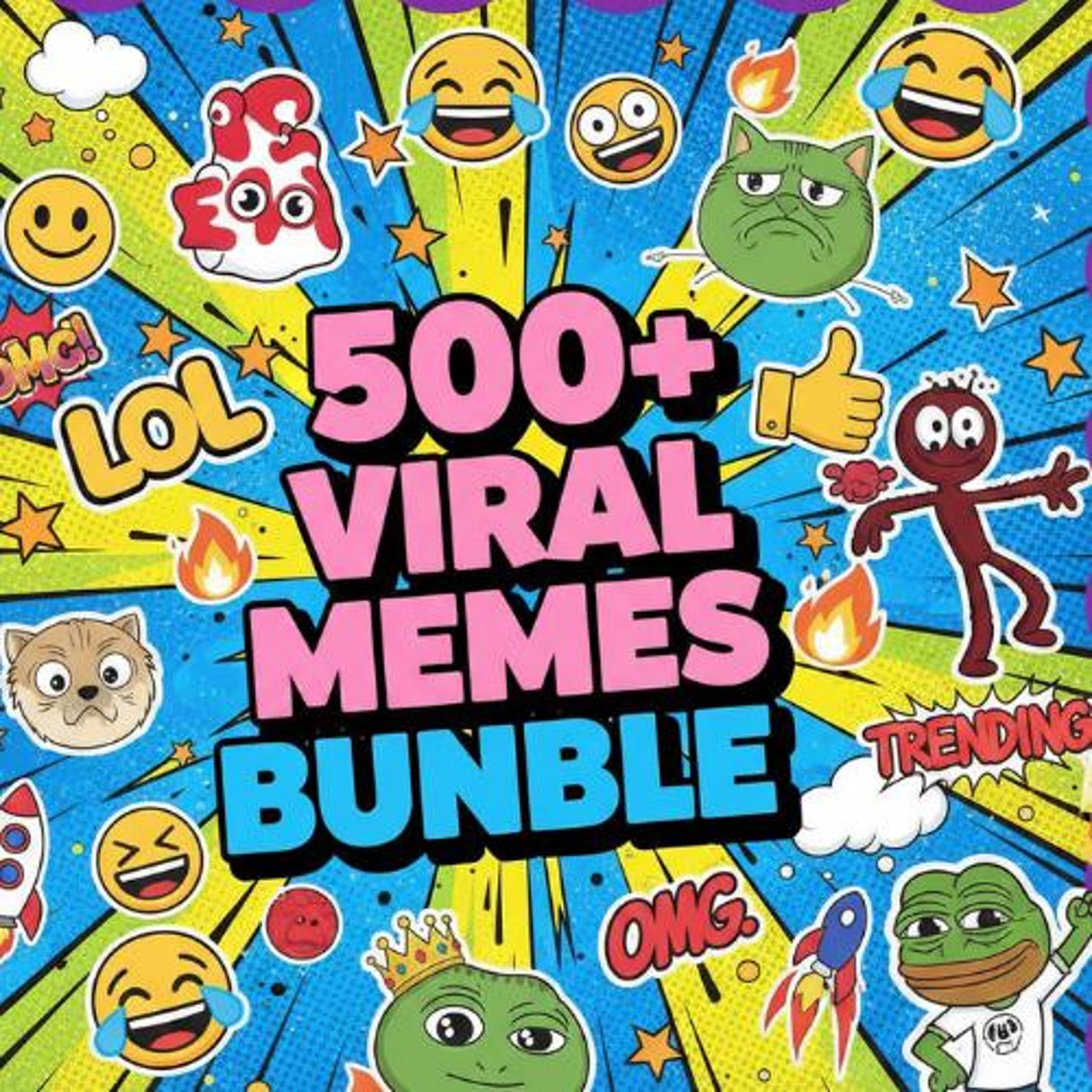 500+ Viral Meme Files Bundle, Trending Social Media Templates (PSD, PNG ...
