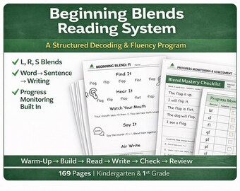 Bundel met werkboekbundel leessysteem Phonics-werkboek voor kleuters en 1e leerjaar, decodering en vloeiendheidsleer, pdf