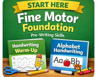 Bundel fijne motoriek | Voorschrijfvaardigheden voor kleuters en kleuters | Opwarmen handschrift + oefenen met alfabet