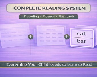 Compleet CVC-leessysteem | Decodering, vloeiendheid en flashcards (A E I O U) | Programma leren lezen voor kleuters - 1e leerjaar