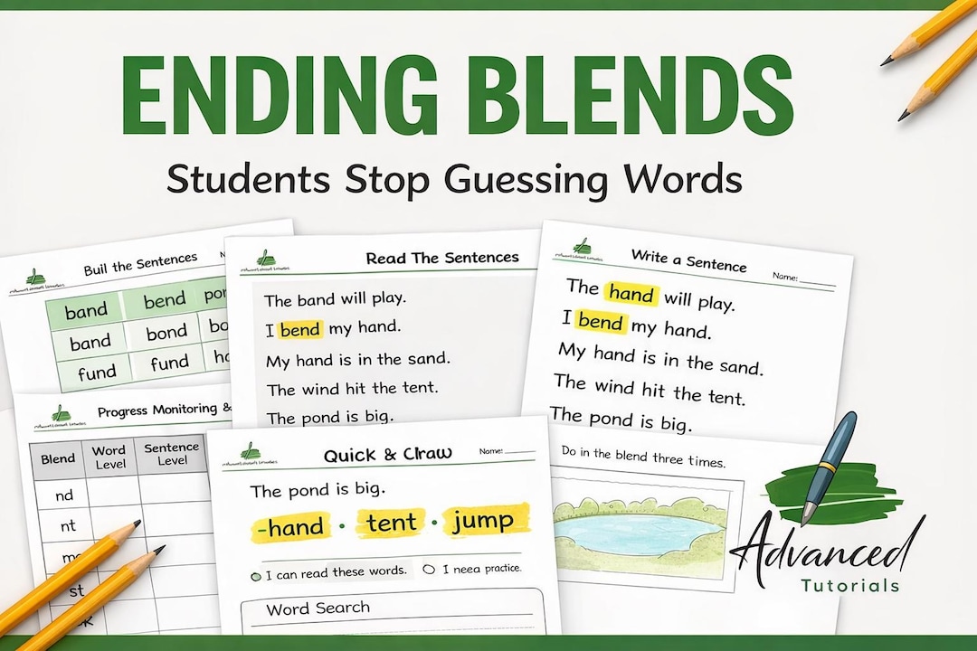 Ending Blends Worksheets | Phonics Fluency & Decoding System | Reading ...