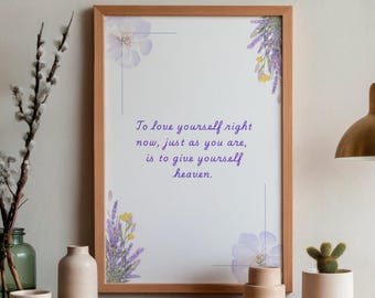 To Love Yourself Right Now – Afdrukbare zelfliefde muurkunst (directe download)