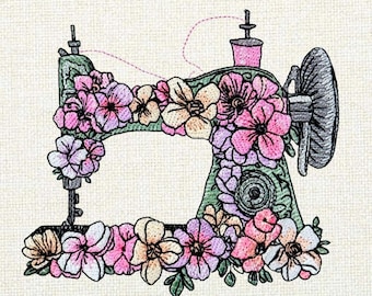 Diseño de bordado a máquina de coser Patrón de bordado floral a máquina de coser Flores coloridas Archivo de bordado a máquina de coser Descarga instantánea