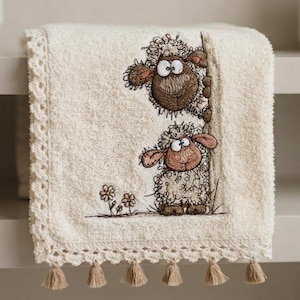 Funny Peeking Sheep Machine Embroidery Design Cute Lamb Stitch Pattern Farm Animal Digital Download