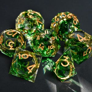 Lord of the Rings Dice Set - Green Resin DND Dice, Handmade Polyhedral Dice, Player Gift, Rpg Dice Set, Dungeons&Dragons Dice