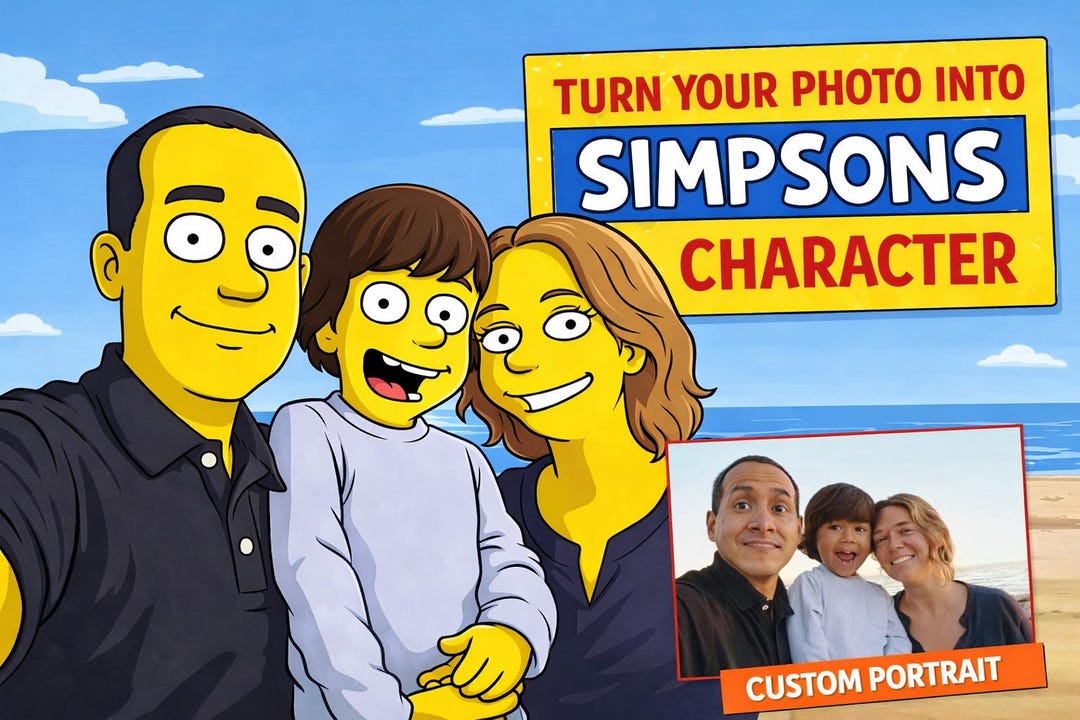 Custom Simpsons Portrait – Simpsons Character Drawing From Your Photo ...