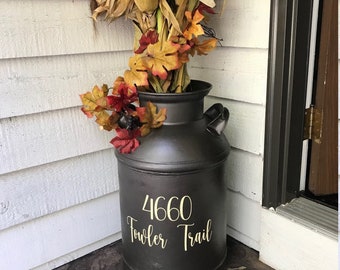 Custom Address Milk Can Decal