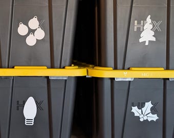 Storage Bin Decals for Storage Totes