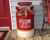 Personalized Family Name Decal for Milk Can, Front Door or other Front Porch Decor (Decal Only)