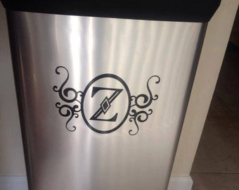 Monogram Decal for Trash Can|Milk Can|Home Decor