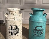 Monogram Family Name Decal for Milk Can, Front Door, or other Front Porch Decor (Decal Only)